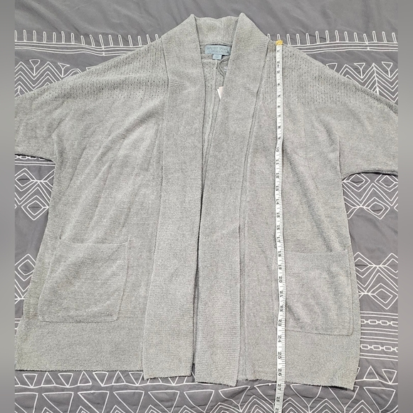 Barefoot Dreams Cozychic Ultra Lite Knit Cardigan Size S/M In Light Grey - Picture 2 of 9